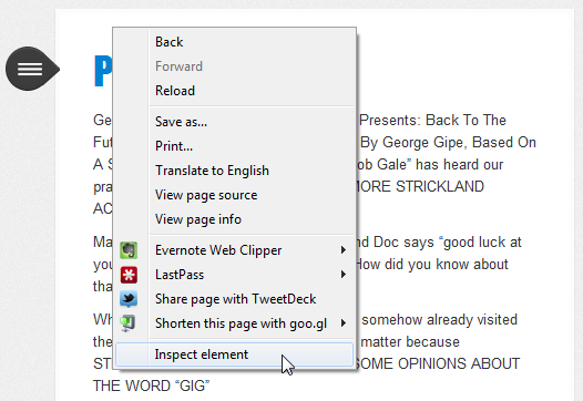 Inspect Element (Chrome)