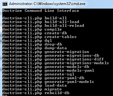 Expected Doctrine CLI output