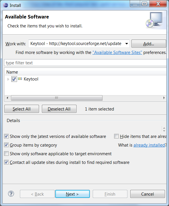 Installing Keytool plugin Step 3