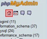 phpmyAdmin Home Button