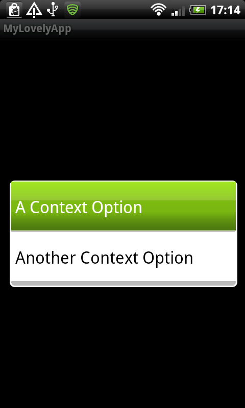 Choosing an Item From the Context Menu