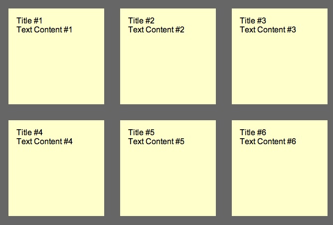 Step1 a series of yellow boxes