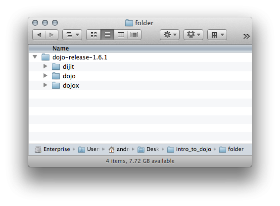 The Dojo folder structure