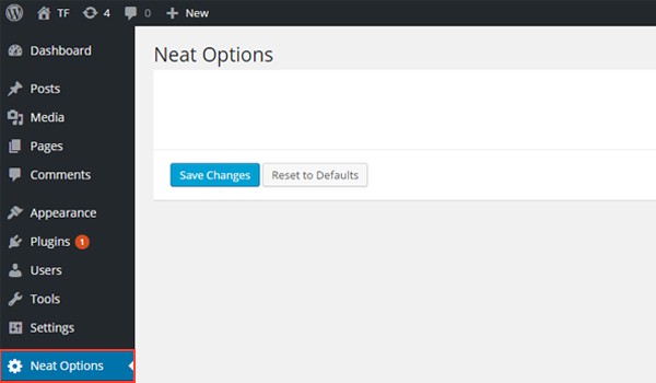 Adding a panel to the Neat Options