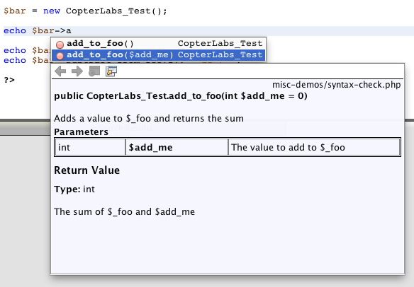 Code hinting in Netbeans