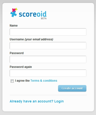 Scoreoid Sign Up