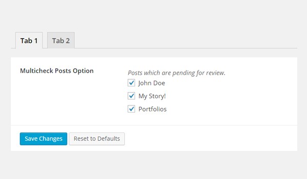 Selecting the multi-check options to a tabbed interface