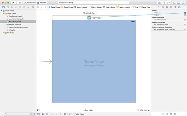 Connecting Data Source and Delegate