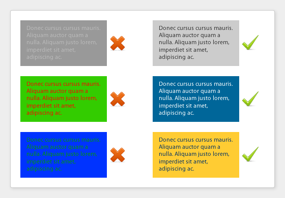 Good & bad examples of contrast