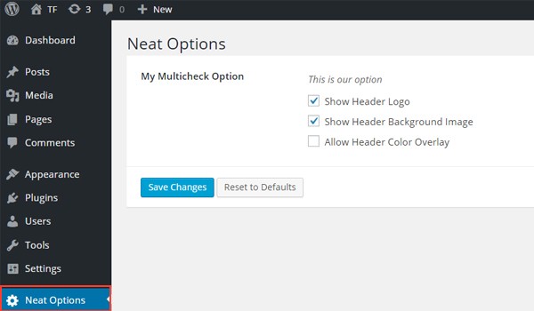 Adding Multicheck Type Options in Titan