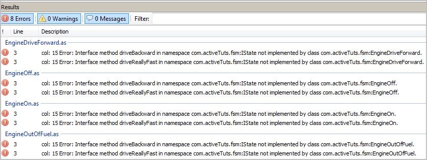 Finite state machine design pattern in AS3
