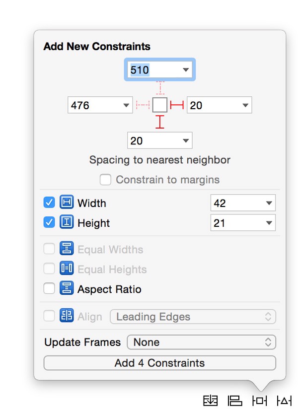 Adding Constraints to the Bottom Right Label