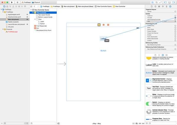 Connecting Outlets in the Storyboard