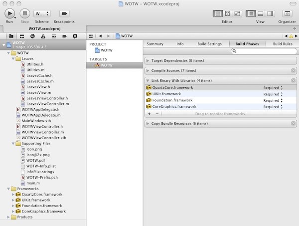 Linking against the QuartzCore Framework in Xcode