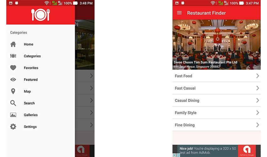 Restaurant Finder app template