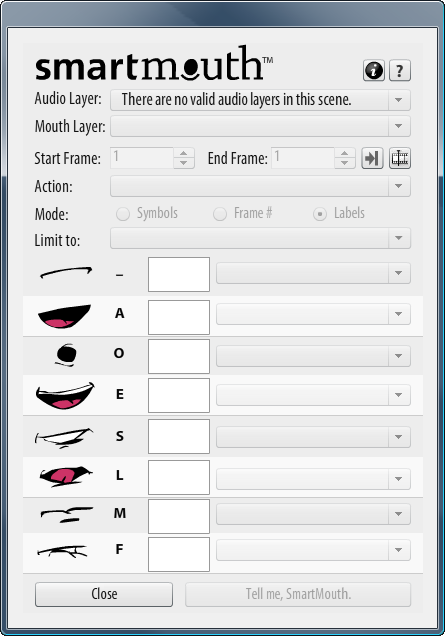 SmartMouth main panel