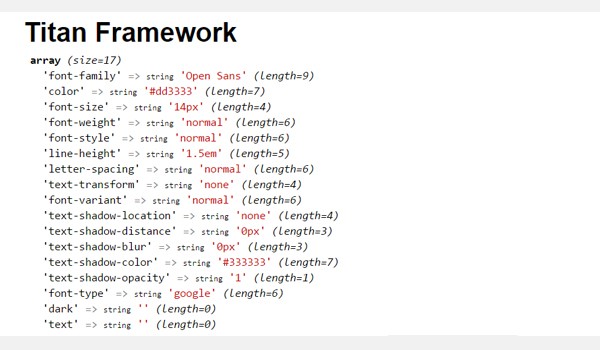 Viewing the font options on the front-end