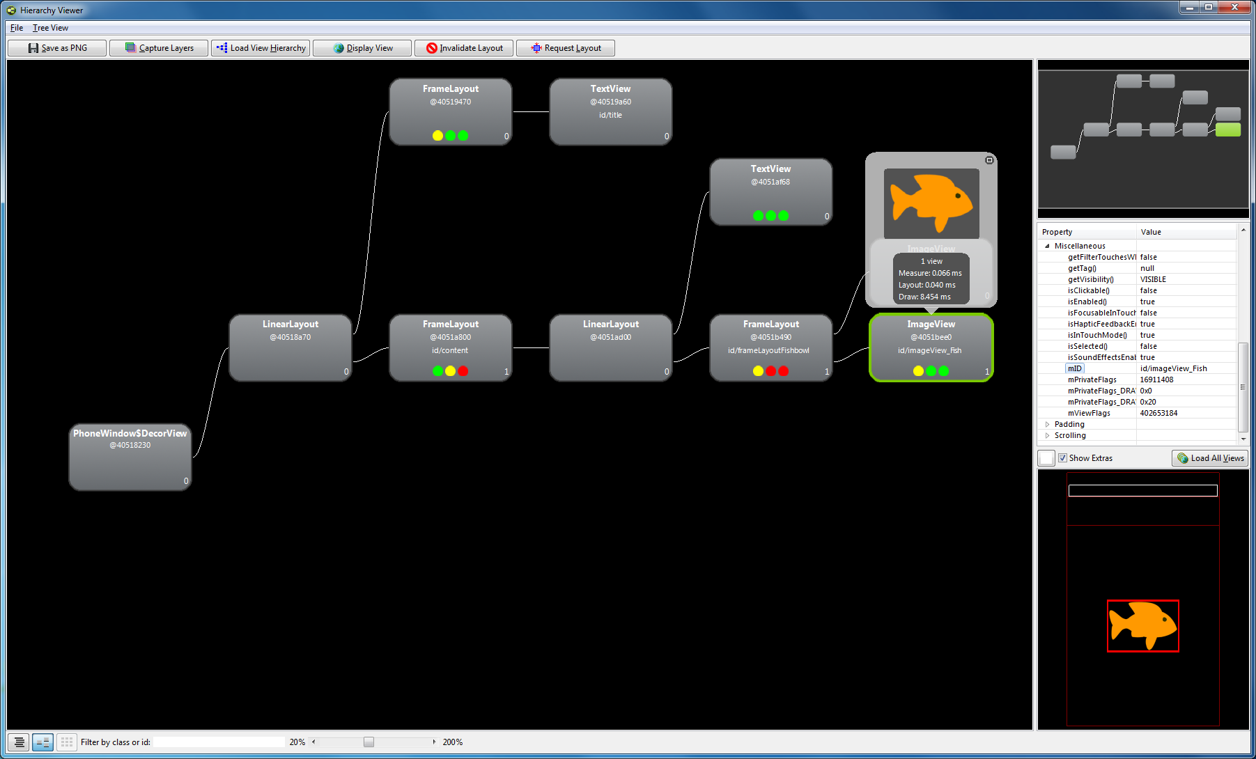 Screen #1: Inspecting the Fish ImageView control