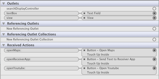 Sender XIB Interface Builder Connections