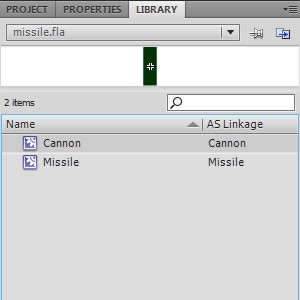 Cannon MovieClip in the Library.