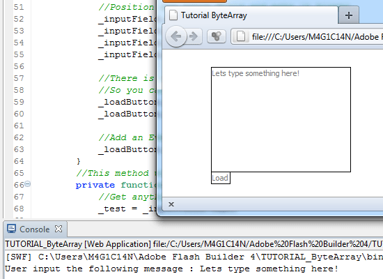 Type into the field and click the load button
