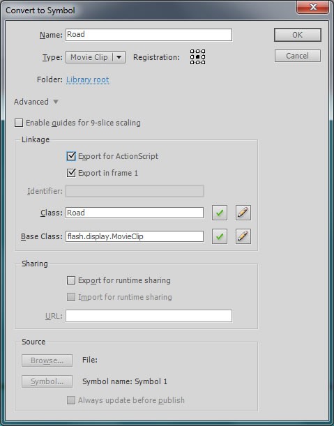 Create a MovieClip out of the rectangles you drew.