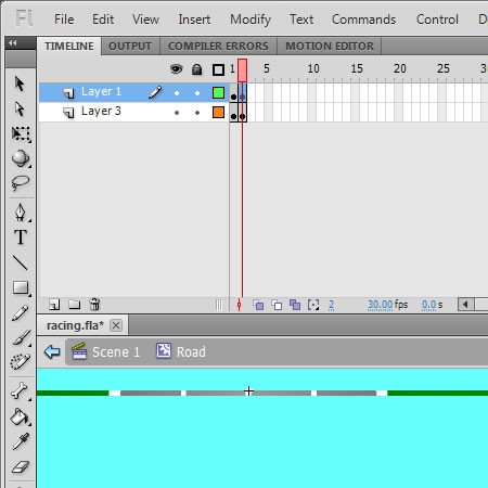 Change the colors or add lane lines on the second frame.