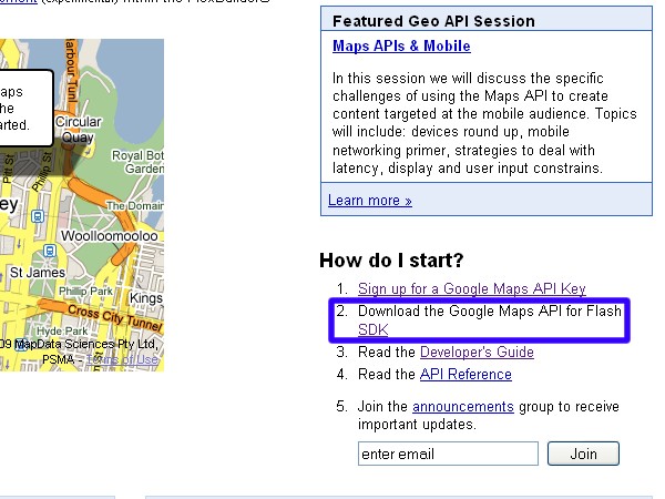 google maps api for flash