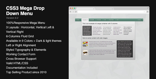 CSS3 Mega Drop Down Menu