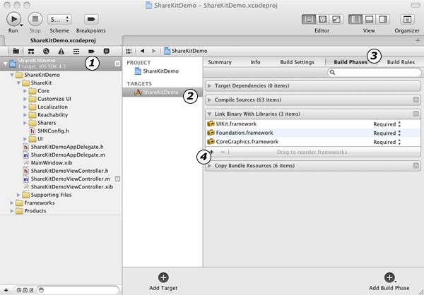 Adding Frameworks in Xcode 4