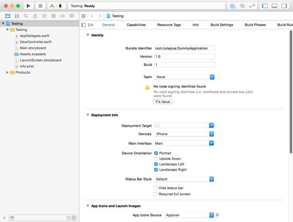 No Code Signing Identities Found