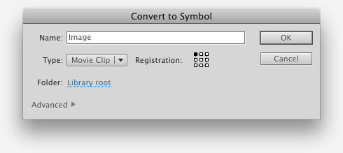 The Convert to Symbol dialog