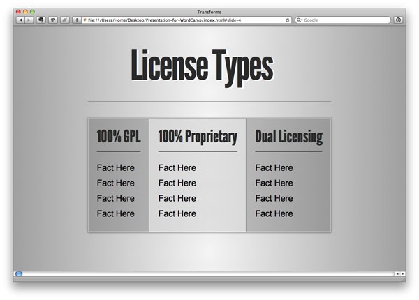 License Slides