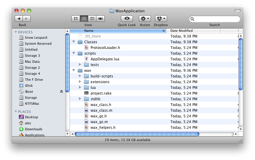 Your project folder should look like this