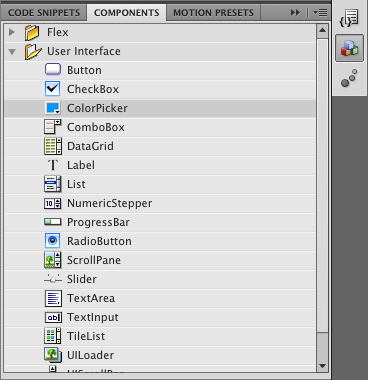 The components panel