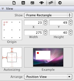 X/Y Width/Height in Inspector pane