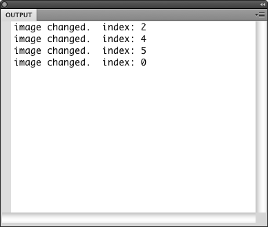 The Output panel after clicking on a few Thumbnails
