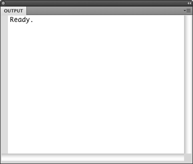 The Output panel says it's ready