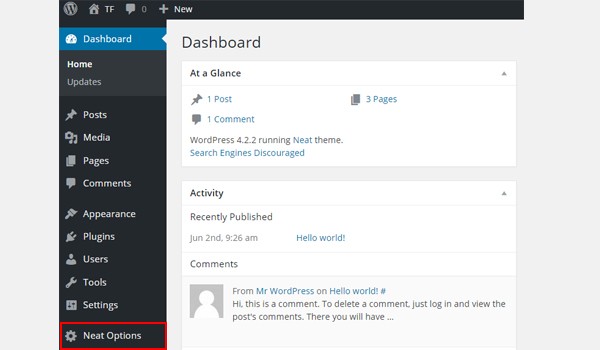 The WordPress Dashboard