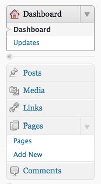 our original wordpress menu