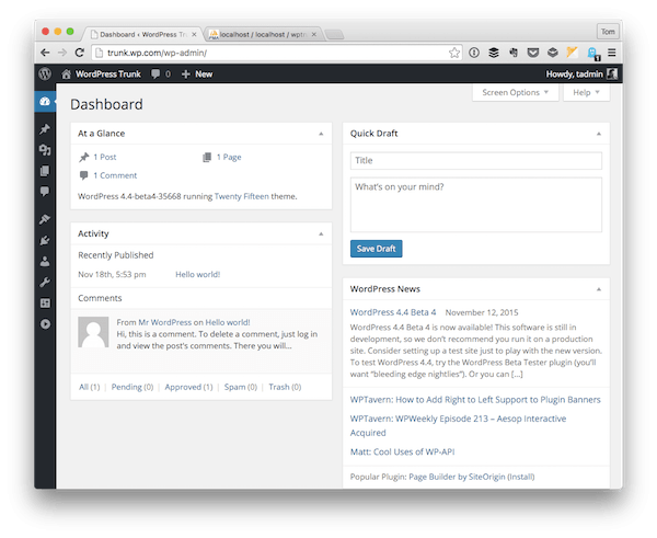 The WordPress Dashboard