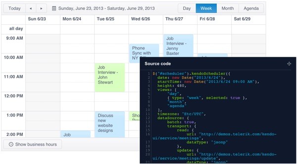 Telerik Kendo UI Scheduler