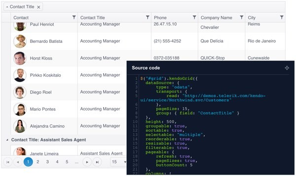 Telerik Kendo UI Grids