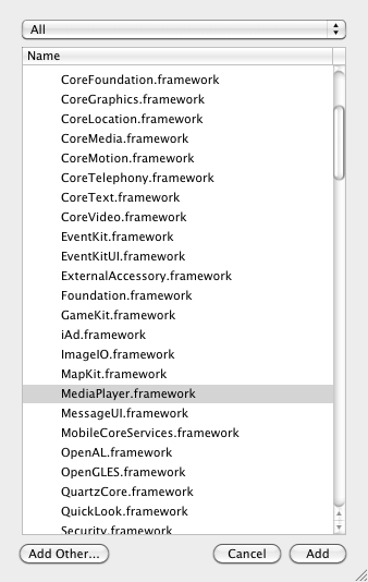 Add MediaPlayer Framework