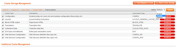 Disabling Cache