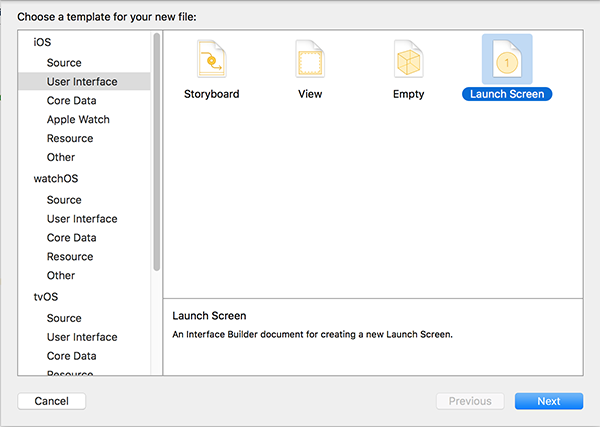 Launch Screen Storyboard