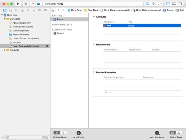 Adding an Attribute to an Entity in the the Core Data Model