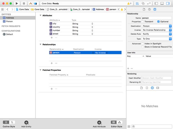 Adding an Inverse Relationship to an Entity in the the Core Data Model