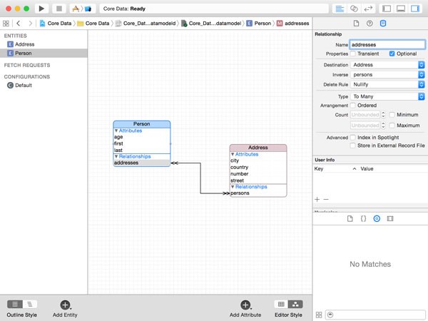 Adding a Many-To-Many Relationship to an Entity in the the Core Data Model