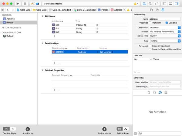 Adding a Relationship to an Entity in the the Core Data Model